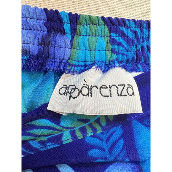 Apparenza Women's Summer Skorts Plus Size 24W Blue Floral Tropical Beach Casual - Picture 2 of 12